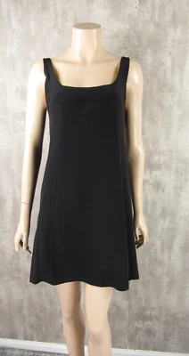 Foley NWT Retro Black Silk Mini Dress w/ Bow LBD Little Black Dress Y2K 90s XS - Image 1 of 4