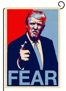 Trump Fear 2024 MAGA Double Sided Burlap Garden Flag 12x18” Make America Great - Picture 1 of 2