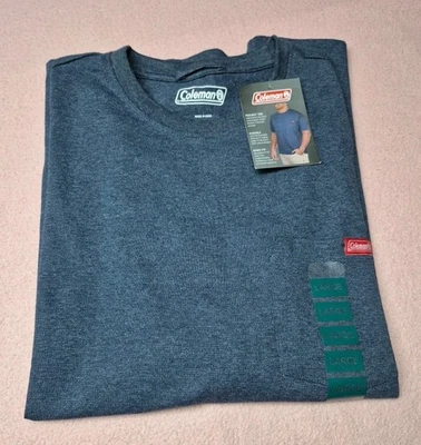 Camiseta Coleman Para Hombre Manga Corta Bolsillo Frontal ~ Talla L ~ Brezo Índigo ~ Nueva con Etiquetas Foto 1 de 4