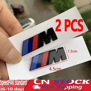 2pcs M Series Fender SPort Nameplate Emblem Badge Car ABS Mini Sport Gloss Black - Picture 1 of 14