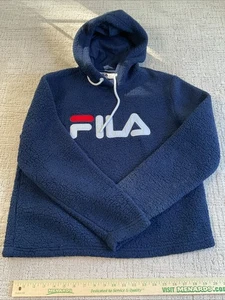 Fila Women's Navy Blue Caroline Sherpa Fleece Hoodie Pullover (Size L).EUC - Picture 1 of 11