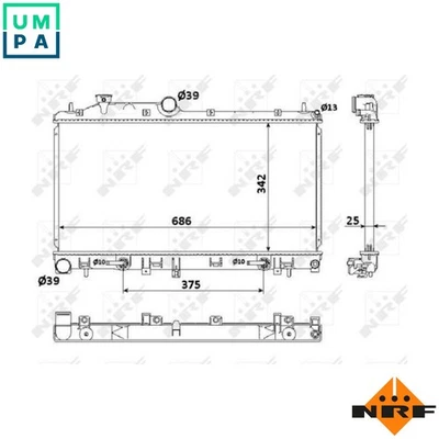 RADIATOR ENGINE COOLING 53886 FOR EJ255 2.5L 4cyl - Image 1 of 4
