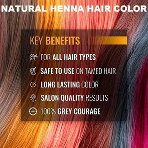 HENNA HAIR DYE COLOR POWDER 100% ORGANIC CHEMICAL FREE VEGAN UNISEX 60GM - Picture 1 of 15
