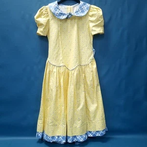 Vintage Girls Sz 7 Sarah Kent 100% Cotton Sundress Farm Style Yellow USA - Picture 1 of 10