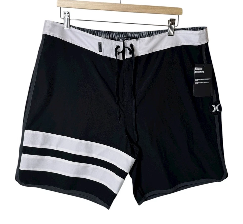 Мужские однотонные шорты Hurley Phantom Block для вечеринок размер 36 черные/белые - Изображение 1 из 4