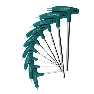 Juego de llaves Allen con mango en T 1,5 mm-10 mm juego de llaves hexagonales aptas para bicicletas, coches Foto 1 de 4