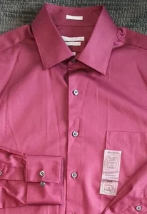 VAN HEUSEN Langarm Button Down Hemd MAROON LUX Athletic Fit 16 34/35 Neu mit Etikett - Bild 1 von 7