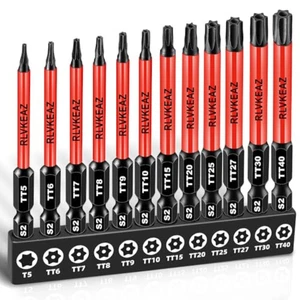 Set di punte torx di sicurezza a impatto 12 pezzi (T5-T40), acciaio S2 lungo 3 pollici USA* - Foto 1 di 7