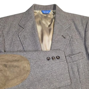 Blazer VINTAGE Pendleton lana spina di pesce a quadri pieghe schiena taglia 40 cappotto sportivo - Foto 1 di 16