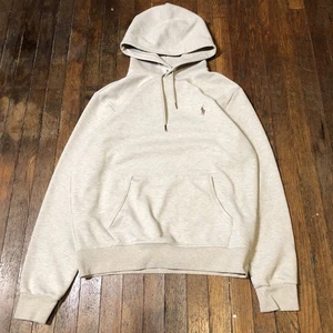 Polo Ralph Lauren Double Knit Hoodie Men’s Size M Beige Pullover Preppy Cream - Picture 1 of 9