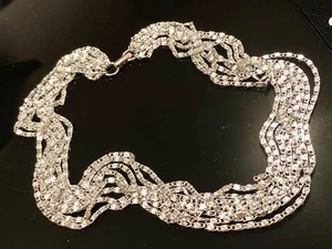 VTG 70s SARAH COVENTRY Multi-Strand Scroll Link Chains Princess Length Necklace - Picture 1 of 11