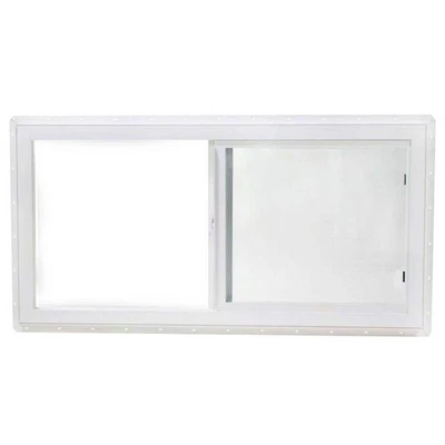 48 pulgadas X 24 in. Vinilo blanco para mano izquierda de un solo panel deslizante utilitario/ventana de cobertizo Wi Foto 1 de 4