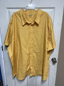 Camisa de manga corta mostaza con botones talla king 5xl para hombre  - Imagen 1 de 3