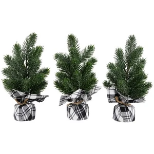 Northlight Mini Iced Pine Artificial Christmas Trees - 10" - Set of 3 - Picture 1 of 5