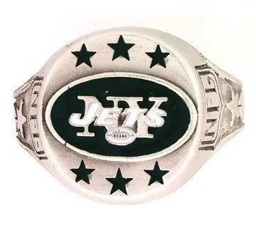 NFL NEW YORK JETS  HAND PAINTED PEWTER RING SZE 12 Cover