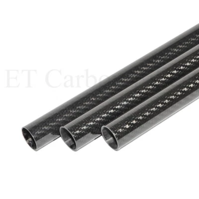 OD 12mm 3K Roll Wrapped Carbon Fiber Tube/Tubing ID 10mm x 500mm RC Model 12*10 - Image 1 of 4
