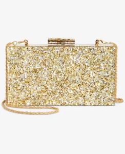 I.N.C. International Concepts Acrylic Sparkle Crossbody Clutch Shinny Gold - Bild 1 von 5