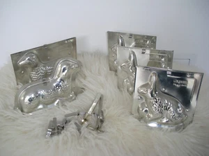 5 x Backform HASE LAMM OSTERN Form Schokoladenform Zuckerform Metall VINTAGE - Bild 1 von 11