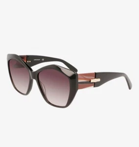 Gafas de sol grandes para mujer LONGCHAMP LO712S 001 57 mm negras grises degradadas nuevas con etiquetas - Imagen 1 de 4