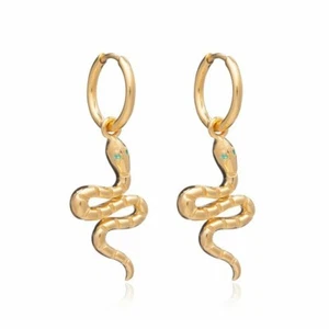 Rachel Jackson London Emerald Snake Huggie Hoop Earrings Gold UVP 100€ - Bild 1 von 6