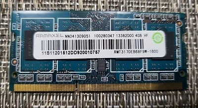 RMT3170EB68F9W-1600 GENUINE  RAMAXEL LAPTOP MEMORY 4GB DDR3 PC3L-12800 - Image 1 of 3