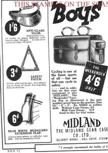 1930s Advert Midland WEEKENDER Bicycle Touring Bag etc. Small Print AD 708/177 - Picture 1 of 1