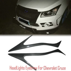 Carbon Fiber Headlight Cover Eyebrows Eyelid Trim Sticker For Chevrolet Cruze - Picture 1 of 12