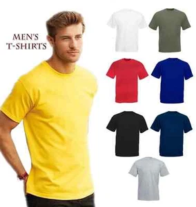 T-shirt uomo cotone tinta unita bianca girocollo maglietta leggera S-XL - Foto 1 di 6