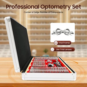 266-teiliges optisches Testlinsen-Set Optometrie-Kit Metallrand-Testrahmen DHL - Bild 1 von 20