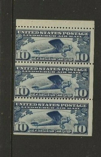US Scott #C10a Booklet Pane Fine MNH Cat.Value $115.00            #566 - Image 1 of 1