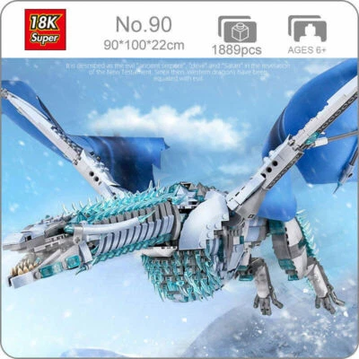 Ice Dragon DIY Model Building Blocks Set Movie MOC Puzzle Bricks Toys Kids Gift - Image 1 of 4