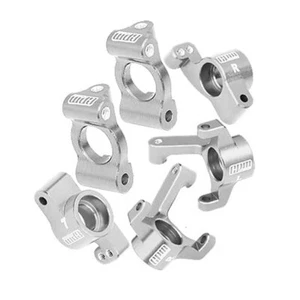 GPM Alum Front Caster Blocks/Front Knuckle Arm/Rear Hubs Silver for 1/24 Micro-B - Picture 1 of 1