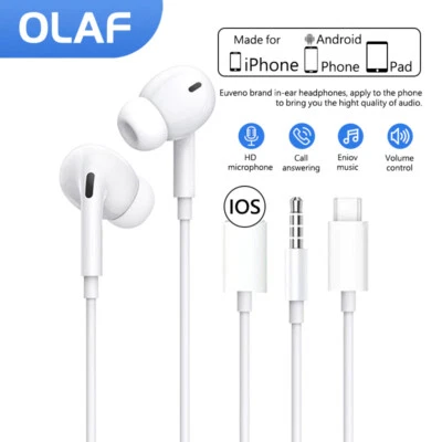 Earphone  Stereo Headset for Apple iPhone 11 12 Plus Wired Earbuds Headphones - Image 1 of 4