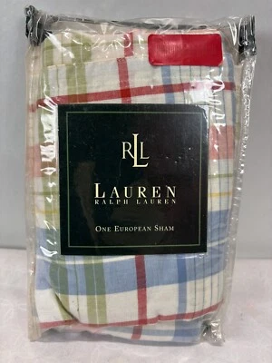 Ralph Lauren Harbor View Plaid One European Standard Sham NOS HTF - Image 1 of 2
