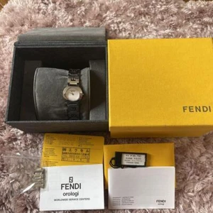 FENDI 3050L Quartz White Silver Ladies Watch New Battery Auth w/Box - Picture 1 of 8