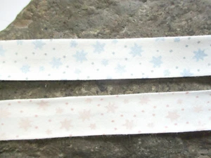 1 m Schrägband Stern 20 mm weiß blau rosa Nähen Stricken Handarbeit Sternchen - Bild 1 von 6