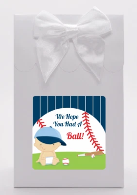 Futuro jugador de béisbol caucásico - Bolsas de regalos personalizadas para baby shower - Juego de 12 Foto 1 de 4