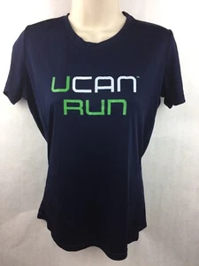 Port and Company Women's Blue U Can Run Athletic T-Shirt Size Small - Picture 1 of 5