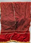 Christian&#160;Dior Ladies Silk Shaw Scarf Red &amp; Yellow W/ Logo Size 52&quot; X 8&quot;