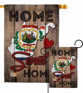 State West Virginia Home Sweet Garden Flag Americana States Yard House Banner - Picture 1 of 19