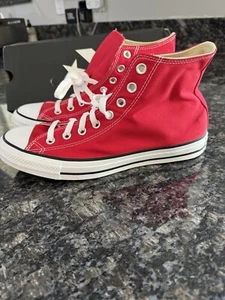 Converse Chuck Taylor All Star Hi Top Canvas Shoe Red M9621 Sz 9 Men 11 Lady - Picture 1 of 6