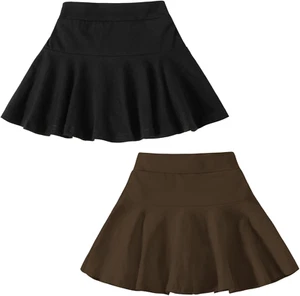 2 Pack Girl Pleated Skirts Built in Shorts Little Kid Tennis Skorts Toddler Girl - Picture 1 of 13