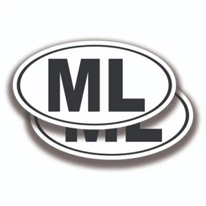 ML INITIALEN AUFKLEBER 2 Decals Bogo Auto LKW Stoßstange Fenster - Bild 1 von 1