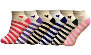 Womens Heart & Strips Athletic Cotton Socks 3,6 & 12 Pair Size 9-11 - Bild 1 von 4