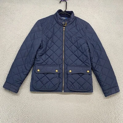Polo Ralph Lauren Jacket Kids Large Quilted Chore Barn Corduroy Collar Navy Blue - Image 1 of 4