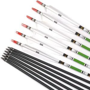 80cm Spine500 Shaft Arrow Pure Carbon OD 7.6mm Turkey Feather Archery Hunting - Picture 1 of 12