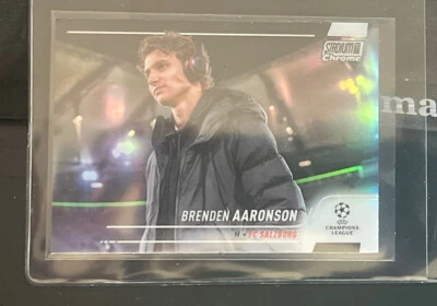 2021-22 Stadium Club Chrome BRENDEN AARONSON 15 SILVER REFRACTOR SP Salzburg USA - Image 1 of 2