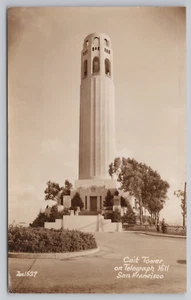 Postal RPPC Coit Tower on Telegraph Hill en San Francisco California CA c1939 - Imagen 1 de 2