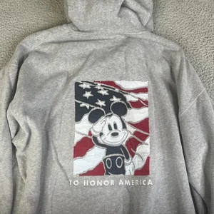Mickey Mouse Disney Sudadera Hombres XL Sudadera con Capucha Honor América EE. UU. Bandera Suéter Gris - Imagen 1 de 17