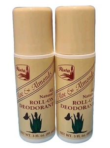 ( LOT OF 2 ) All Natural• ROLL-ON DEODORANT • ALOE & ALMONDS - 3 Fl Oz • 03/2026 - Picture 1 of 8